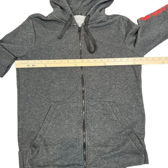 Adidas Climalite Women's Zipper Hoodie Charcoal with Pink Logo Size Small - Picture 3 of 8